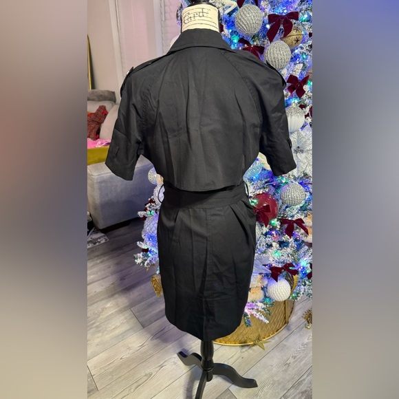 Ladies Waist Belt Blazer Double Breasted Casual Pockets Female Mini Suits Dress - Picture 5 of 14